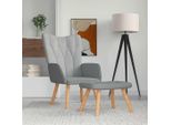 Vidaxl Poltrona Relax Con Sgabello In Tessuto Grigio Chiaro