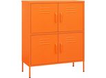 Vidaxl Armadio Arancione 80X35X101,5 Cm In Acciaio