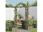Vidaxl Pergola Da Giardino Con Fioriera In Legno Massiccio Di Abete Grigio