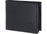 Oxmox Pelle Portafoglio Leather Rfid Protect QuerscheinböRse Lizard Embossed Black Nero