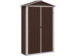Vidaxl Capanno Per Attrezzi Marrone 116X45X175 Cm Acciaio Zincato