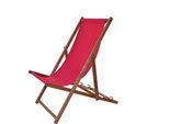 Sedia A Sdraio Da Giardino In Legno Rojaplast Bahama Tinto Rosso