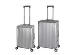 Travelhouse Tokyo - Set Di 2 Valigie S+M - Alluminio Rigido Argento