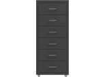 Vidaxl Armadio Per Archiviazione Con Rotelle Antracite 28X41X69 Cm Metallo