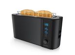 Tostapane Arendo 2 Fette, Tostapane A Fessura Lunga, Fessura Lunga, Acciaio Inox, 1000W, Display Con Indicatore Del Tempo Residuo, Attacco Per Panini, Funzione Di Scongelamento, Alloggiamento Termoisolante, Nero Opaco