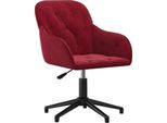 Vidaxl Sedia Da Ufficio Girevole In Velluto Rosso Vino