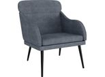 Vidaxl Poltrona Grigio Scuro 63X76X80 Cm In Velluto