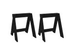 Syfax™ Sgabelli 2 Pz Nero 40X40X45 Cm In Legno Massello Di Pino