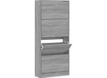Vidaxl Scarpiera Grigio Sonoma 63X24X147 Cm Materiale A Base Di Legno