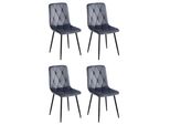 Sedia Da Pranzo Casadolce Melko, Set Di 4, Grigio 43X54X91 Cm, Imbottita, Cuciture Decorative Su Schienale E Seduta, 120 Kg. Capacità Di Carico