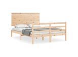 Vidaxl Letto In Legno Massiccio Con Testiera 140X200 Cm