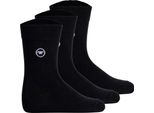 Tom Tailor Calzini Unisex Per Bambini, Confezione Da 3 - Calzini, Cotone, Logo, Monocolore Nero 35-38