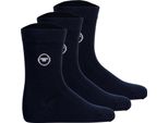 Tom Tailor Calzini Unisex Per Bambini, Confezione Da 3 - Calzini, Cotone, Logo, Monocolore Blu 31-34