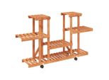 Vidaxl Portafiori Con Rotelle 110X25X78 Cm In Legno Massiccio Di Abete