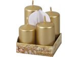 Nohel Garden Candele Dell'avvento Tiered Metallo Lucido D4X6/7/8/9Cm 4Pz