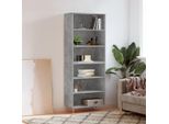 Vidaxl Highboard Grigio Cemento 69,5X32,5X180 Cm Materiale A Base Di Legno