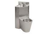 Sanela Wc In Acciaio Inox - Wc Con Lavabo Nell'angolo, Wc A Terra A Destra, Aste Filettate Slwn 08P