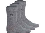 Tom Tailor Calzini Unisex Per Bambini, Confezione Da 3 - Calzini, Cotone, Logo, Monocolore Grigio 31-34