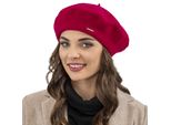 Vivisence Berretto Da Donna Con Pompon Elegante Cappello Invernale Caldo E Accogliente Copricapo Per L'inverno E L'autunno Caldo Cappello A Maglia Spessa, Cappello Classico Da Donna, Eu, Rosso, Taglia Unica Per