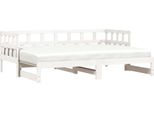 Vidaxl Letto Da Giorno Allungabile Bianco 80X200 Cm In Legno Di Pino Massiccio