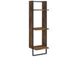 Scaffale A Muro 3 Scomparti Rovere Fumé 30X25X100 Cm Materiale A Base Di Legno