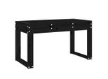 Panchina Da Giardino Nera 80X38X45 Cm In Legno Di Pino Massiccio