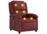 Vidaxl Sedia Da Massaggio In Pelle Finta Rosso Vino