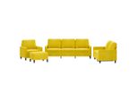 Vidaxl Set Divano 4 Pezzi Con Cuscini In Velluto Giallo