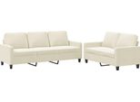 Vidaxl Set Divano 2 Pezzi Con Cuscini In Velluto Crema