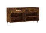 Vidaxl Panca Per Scarpe In Rovere Fumé 102X35X55 Cm Materiale A Base Di Legno