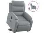 Vidaxl Poltrona Relax Con Ausilio Per L'alzata In Tessuto Grigio Chiaro Elettrico