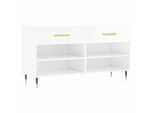 Vidaxl Panca Per Scarpe Bianco Lucido 102X35X55 Cm Materiale A Base Di Legno
