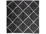 Vidaxl Tappeto Shaggy A Pelo Alto Moderno Nero E Crema 120X120 Cm