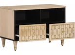 Mobile Tv Vidaxl 70X33X46 Cm In Legno Massiccio Di Mango