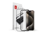 Crong Anti-Bacterial 3D Armour Glass - Vetro Temperato A Schermo Intero 9H Per Iphone 15 Pro + Telaio Di Installazione