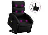 Vidaxl Poltrona Per Massaggi Con Ausilio Per L'assistenza In Piedi In Pelle Finta Nera