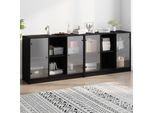 Vidaxl Libreria Con Ante Nere 204X37X75 Cm Materiale A Base Di Legno