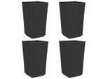 Vidaxl Fioriera 4 Pezzi Nero 32,5X32,5X57 Cm Pp