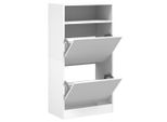 Vidaxl Scarpiera Bianca 60X34X116 Cm Materiale A Base Di Legno