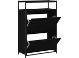 Vidaxl Scarpiera Nera 75X34X112 Cm Materiale A Base Di Legno