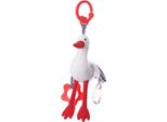 Giocattolo Da Appendere Al Passeggino Con Sonaglio E Tettarella - Cicogna, Bianco/Rosso