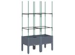 Vidaxl Fioriera Con Traliccio Blu-Grigio 80X40X142,5 Cm Pp