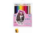 Pastelli A Matita Cani 12 Colori + Temperino