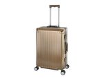 Travelhouse Tokyo Valigia Da Viaggio In Alluminio Champagne M-66Cm Valigia Rigida Trolley Da Viaggio Valigia Trolley 2X Tsa Chiusura A Combinazione 4 Ruote Doppie 360° Rotelle Vol. 66L