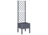 Vidaxl Fioriera Con Traliccio Blu-Grigio 40X40X142 Cm Pp