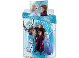 Disney Frozen Biancheria Da Letto Reversibile Per Bambini Anna Elsa Olaf Sven Christoph Magia Vento Foglie Piante Alberi Piumone 160 X 200 Cm + Cuscino 70 X 80 Cm 100% Cotone