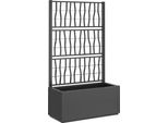 Vidaxl Fioriera Con Traliccio Grigio Scuro 80X36X140 Cm Pp