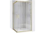 Cabine Doccia Rea City Brush Gold + Piatto Doccia Savoy Black 80X100