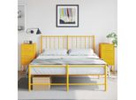 Vidaxl Comodini 2 Pezzi Giallo Senape 36X39X78 Cm Acciaio
