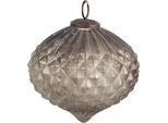 Guaina Natalizia Clayre & Eef Ø 15X15 Cm In Vetro Argentato Marrone